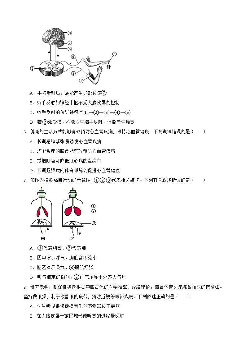 2021年山东省中考生物真题汇编 生物圈中的人解析版第2页