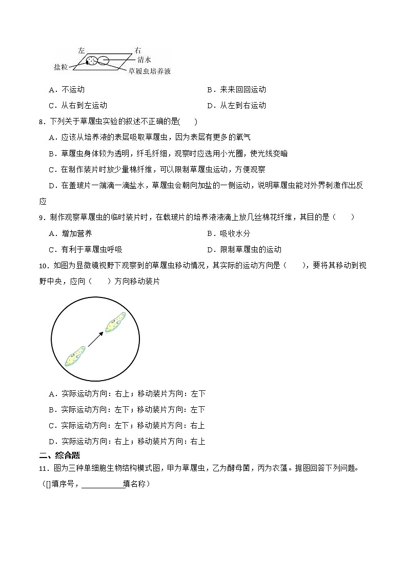 备考2022年中考生物专题 单细胞生物解析版第2页
