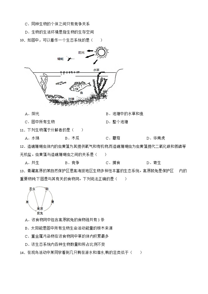 广东省中考生物三年真题汇编 生物与生物圈解析版第3页
