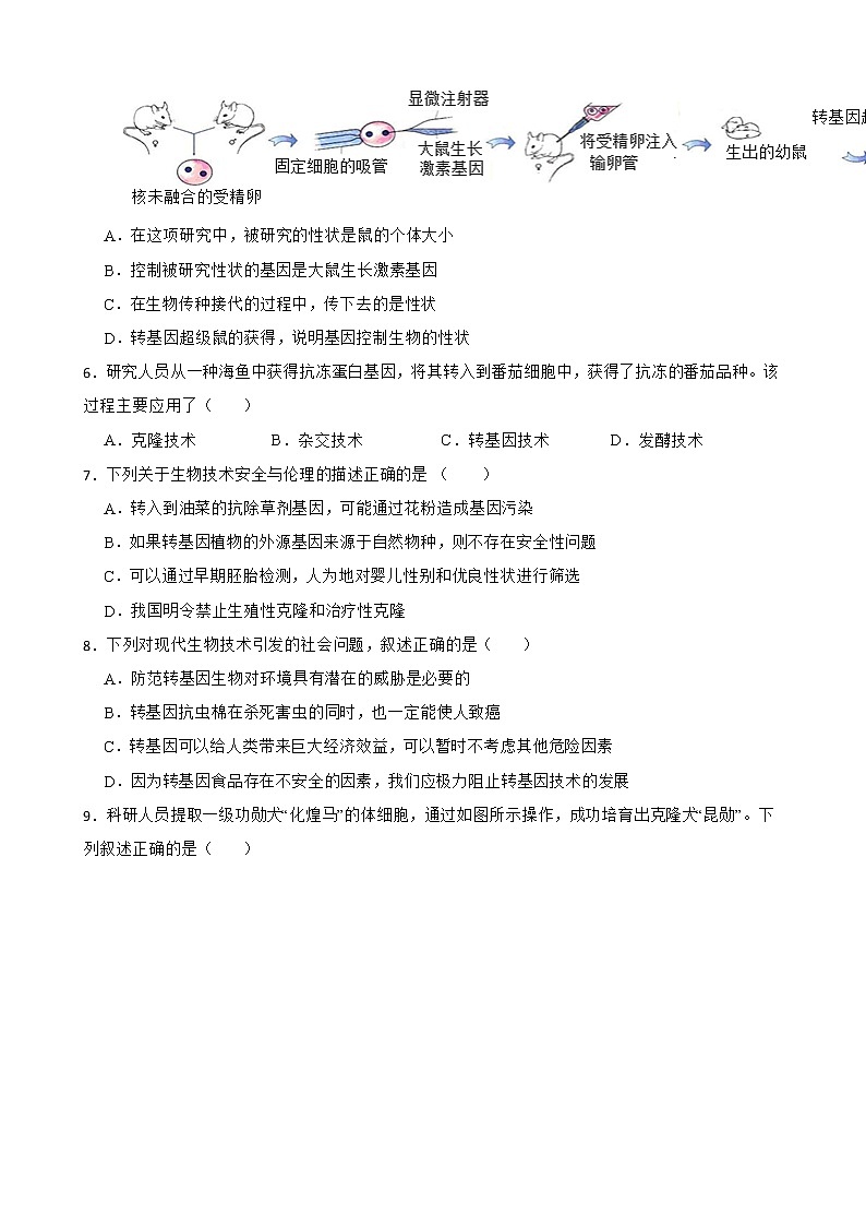 备考2022年中考生物专题 生物技术解析版第2页