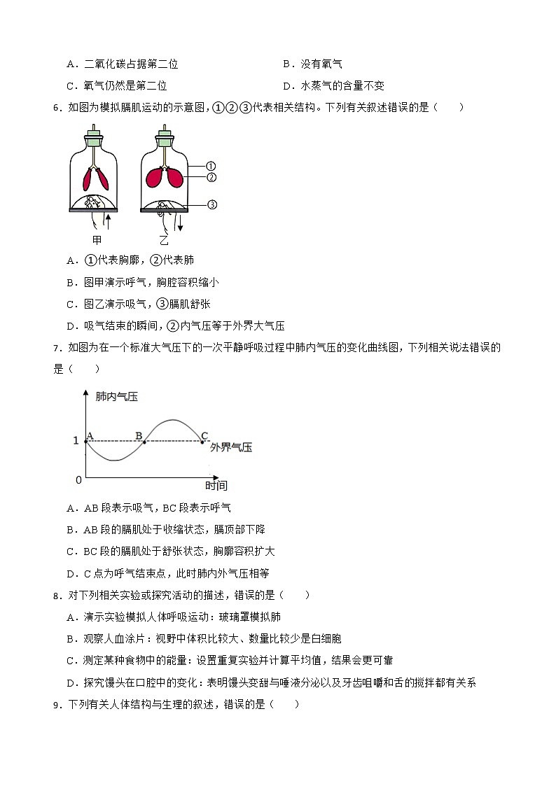 备考中考生物专题 人体的呼吸解析版第2页