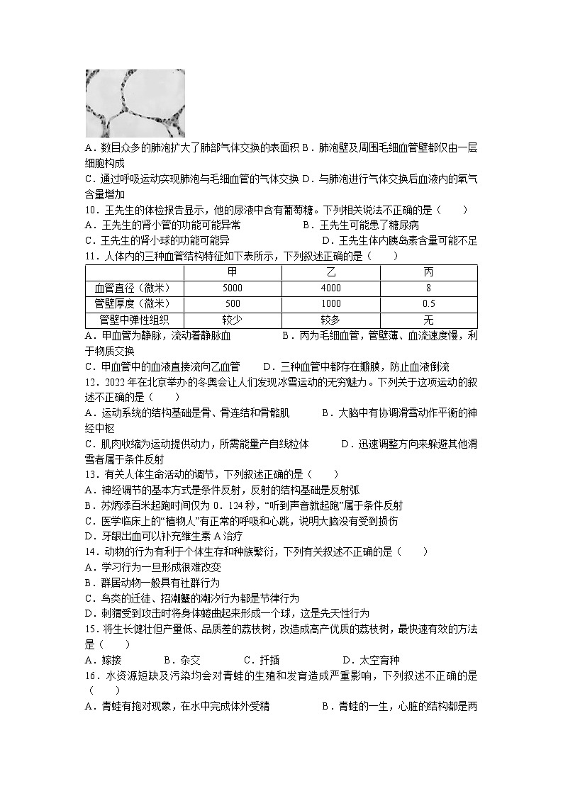 2022年北京市平谷区中考二模生物试题（含答案）02
