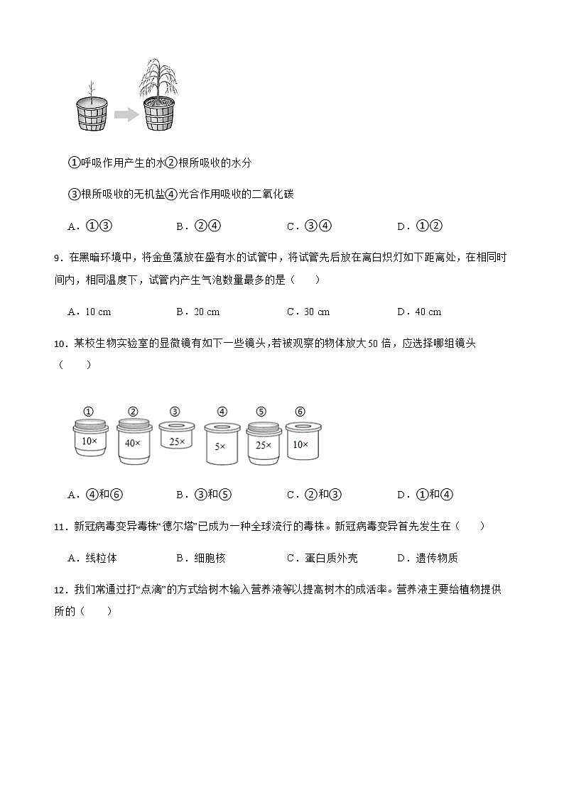 山东省聊城市东昌府区2022年中考一模生物试卷及答案03