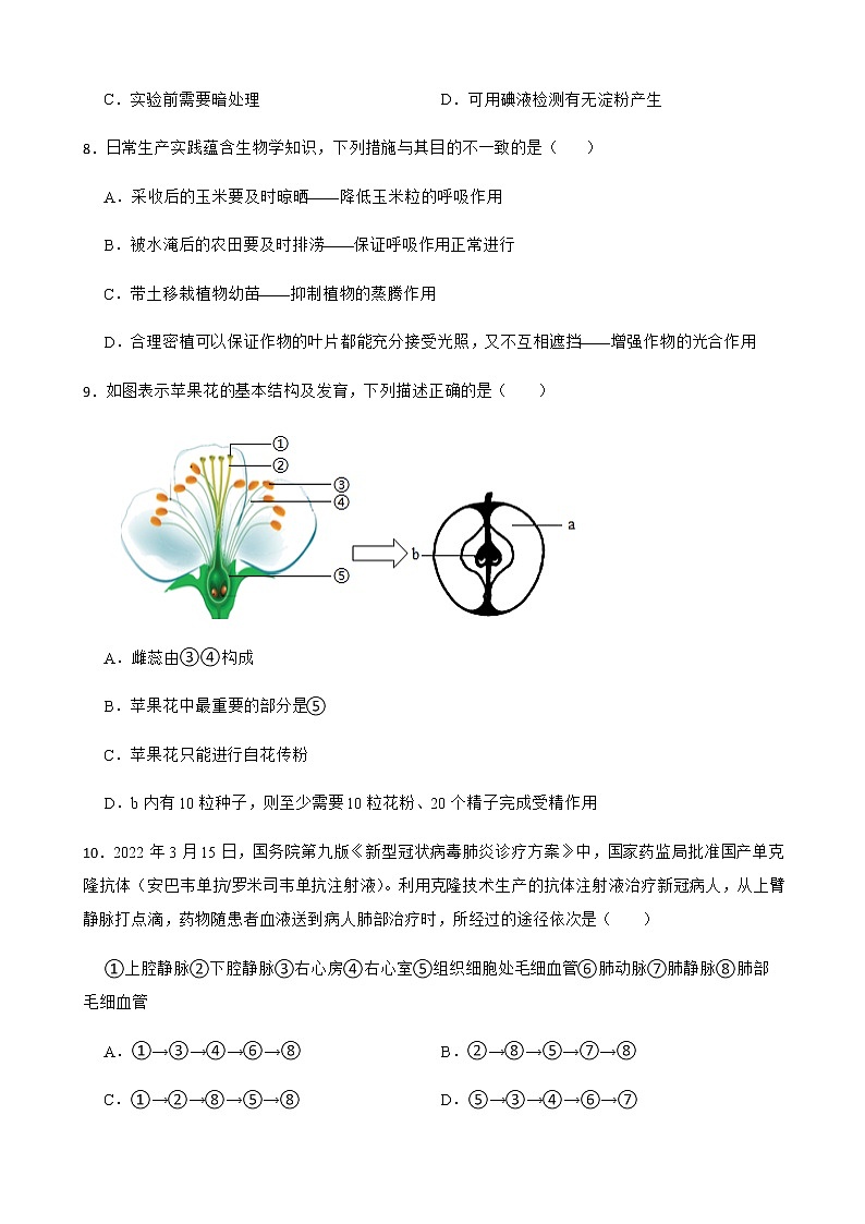 广东省揭阳市揭东区2022年中考一模生物试卷及答案03