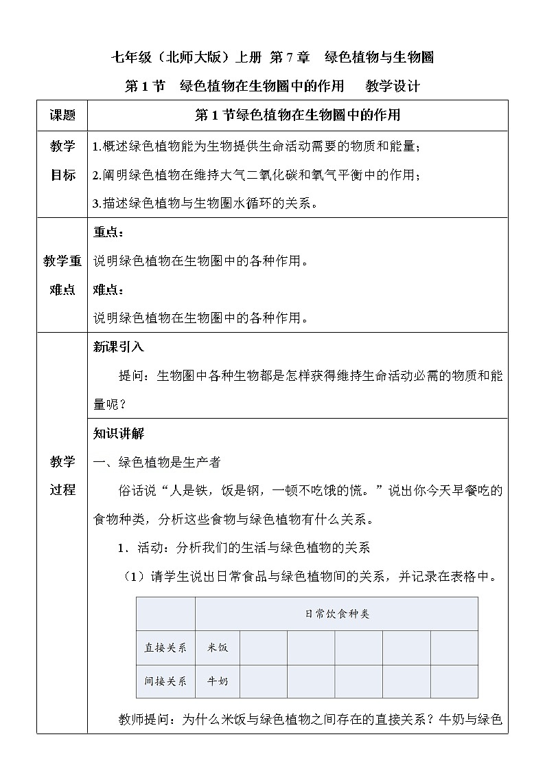 7.1《绿色植物在生物圈中的作用》课件PPT+教案+同步练习01