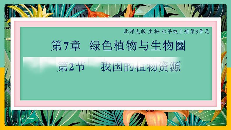 7.2《我国的植物资源》课件PPT+教案+同步练习01