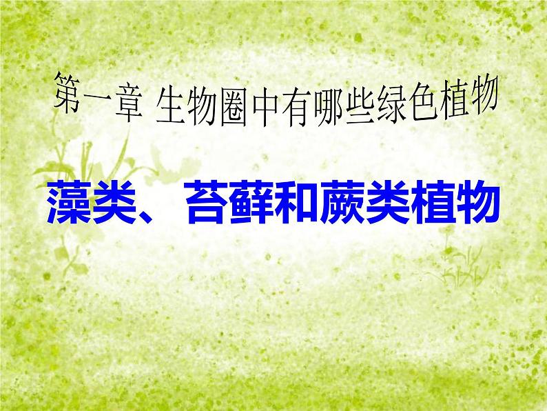 3.1.1 《藻类、苔藓和蕨类植物》课件01