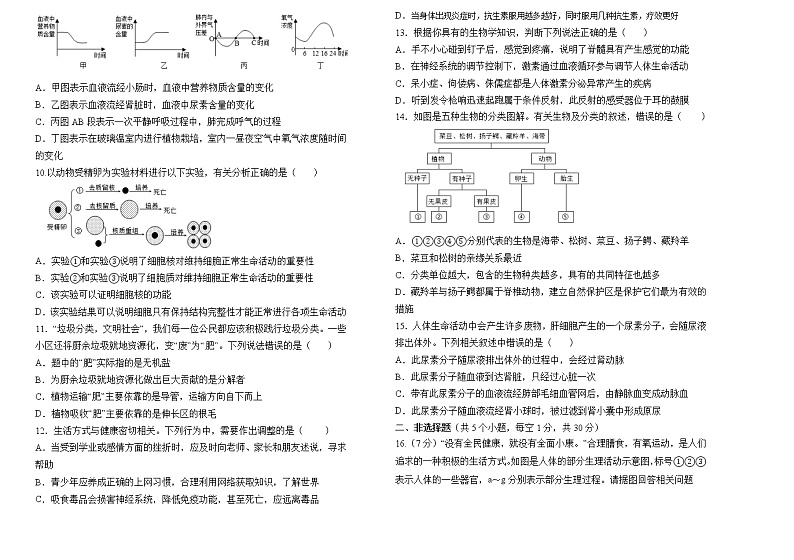2022年内蒙古呼伦贝尔市海拉尔区中考适应性考试生物试题(word版含答案)02