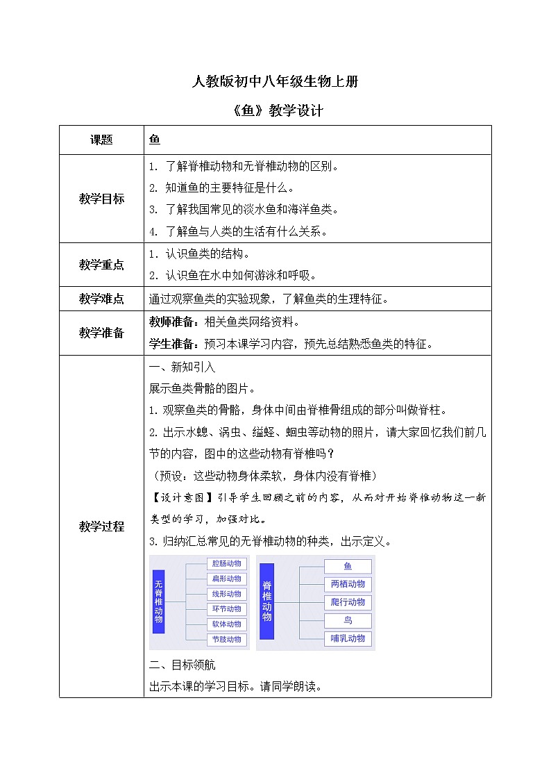 第一章第四节《鱼》课件+教案01