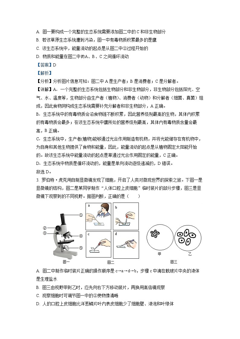 2022年四川省达州市中考真题生物卷及答案（文字版）02
