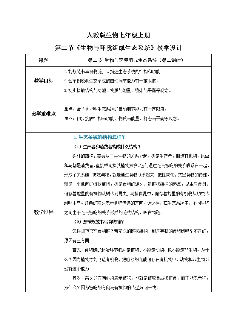 1.2.2《生物与环境组成生态系统》（第二课时）（课件+教案+练习）01