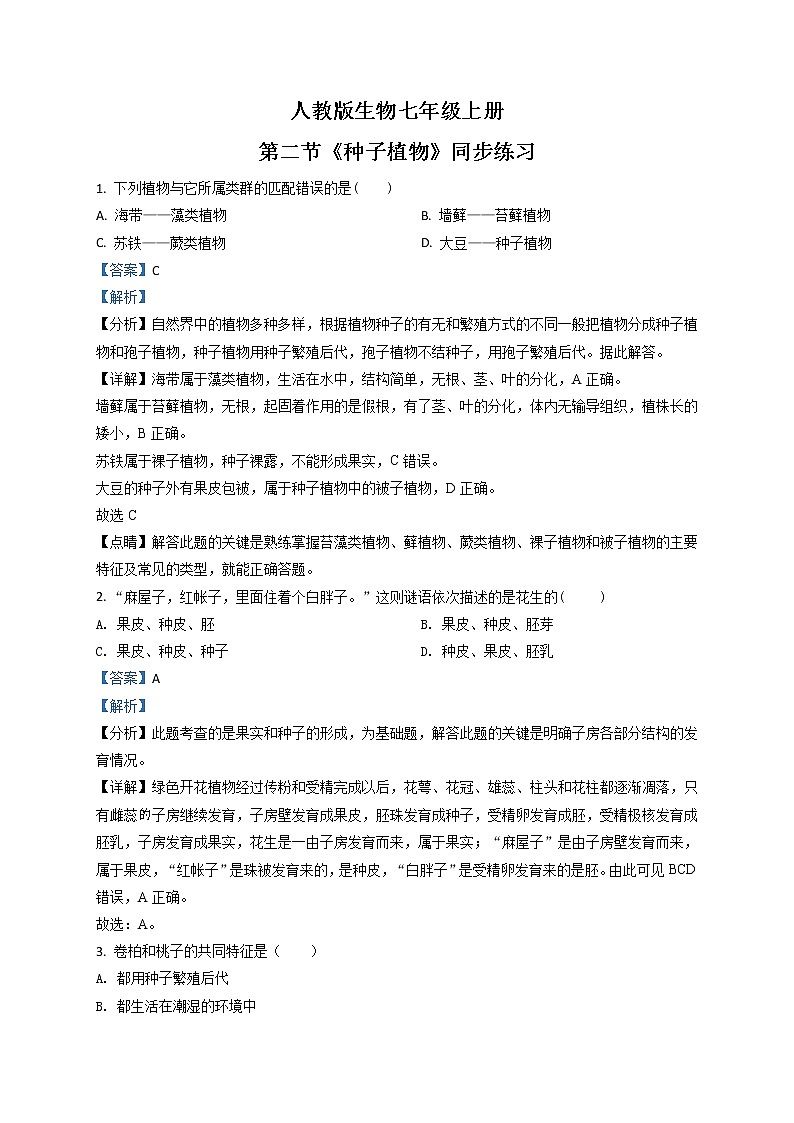 3.1.2《种子植物》（课件+教案+练习）01