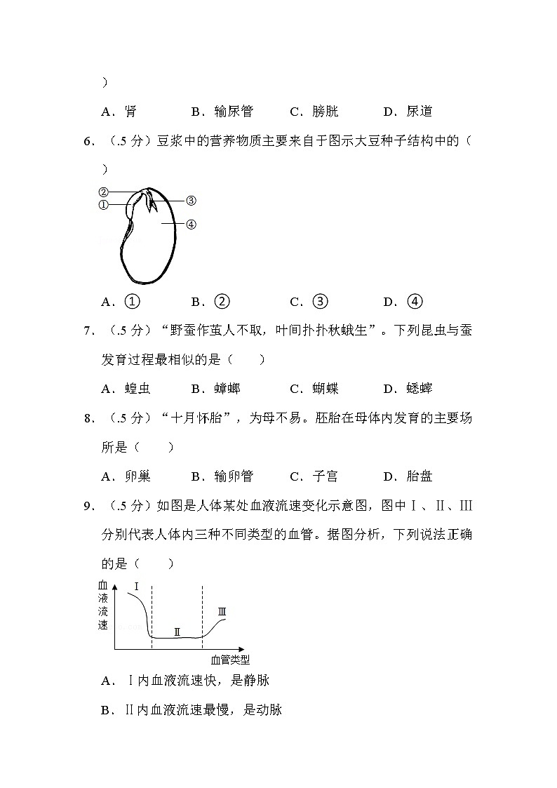 2022年江苏省盐城市中考生物试卷解析版02