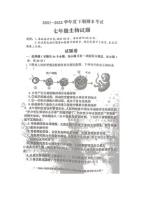 河南省周口市扶沟县2021--2022学年七年级下学期期末生物试卷（含答案）