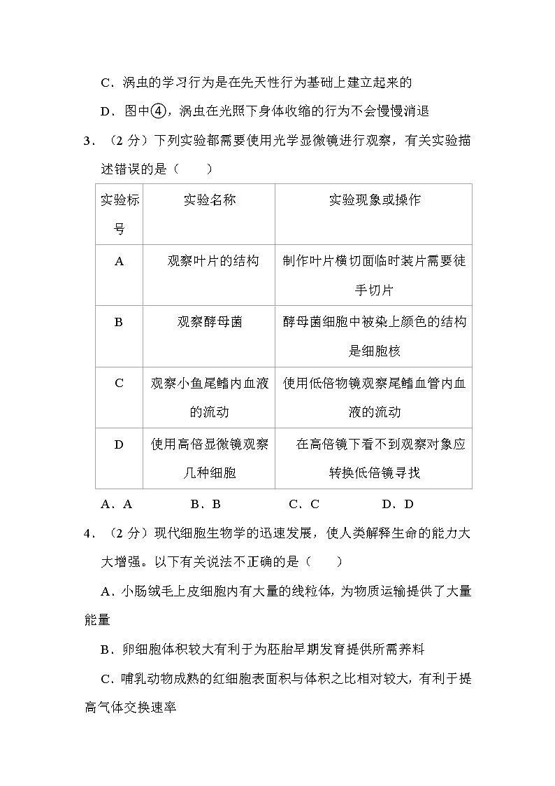 2022年内蒙古呼和浩特市中考生物试卷解析版02