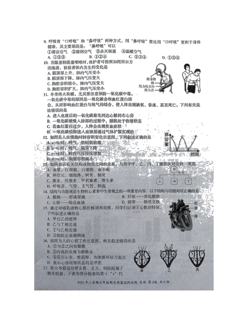湖南省娄底市新化县2021-2022学年七年级下学期期末质量监测生物试题（含答案）02