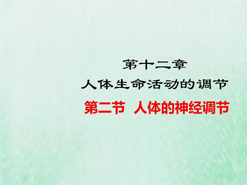 苏教版七年级生物下册第4单元生物圈中的人第12章人体生命活动的调节第2节人体的神经调节1课件第1页