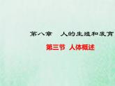 苏教版七年级生物下册第4单元生物圈中的人第8章人的生殖和发育第3节人体概述课件