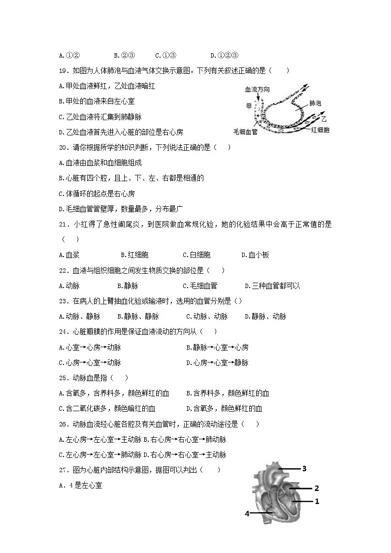黑龙江省大庆市龙凤区2021-2022学年六年级（五四学制）下学期期末考试生物试题(word版含答案)第3页