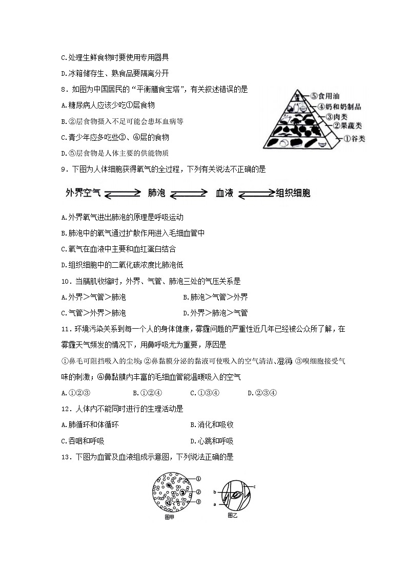 广东省潮安区2021-2022学年七年级下学期期末质量检测生物试题（含答案）02