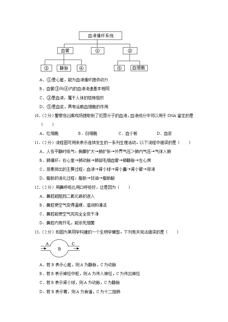 湖南省株洲市荷塘区2021-2022学年七年级第二学期期末生物试卷（含答案）第2页
