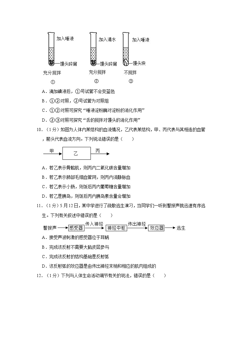 河南省新乡市卫辉市2021-2022学年八年级下学期期末生物试卷（含答案）03