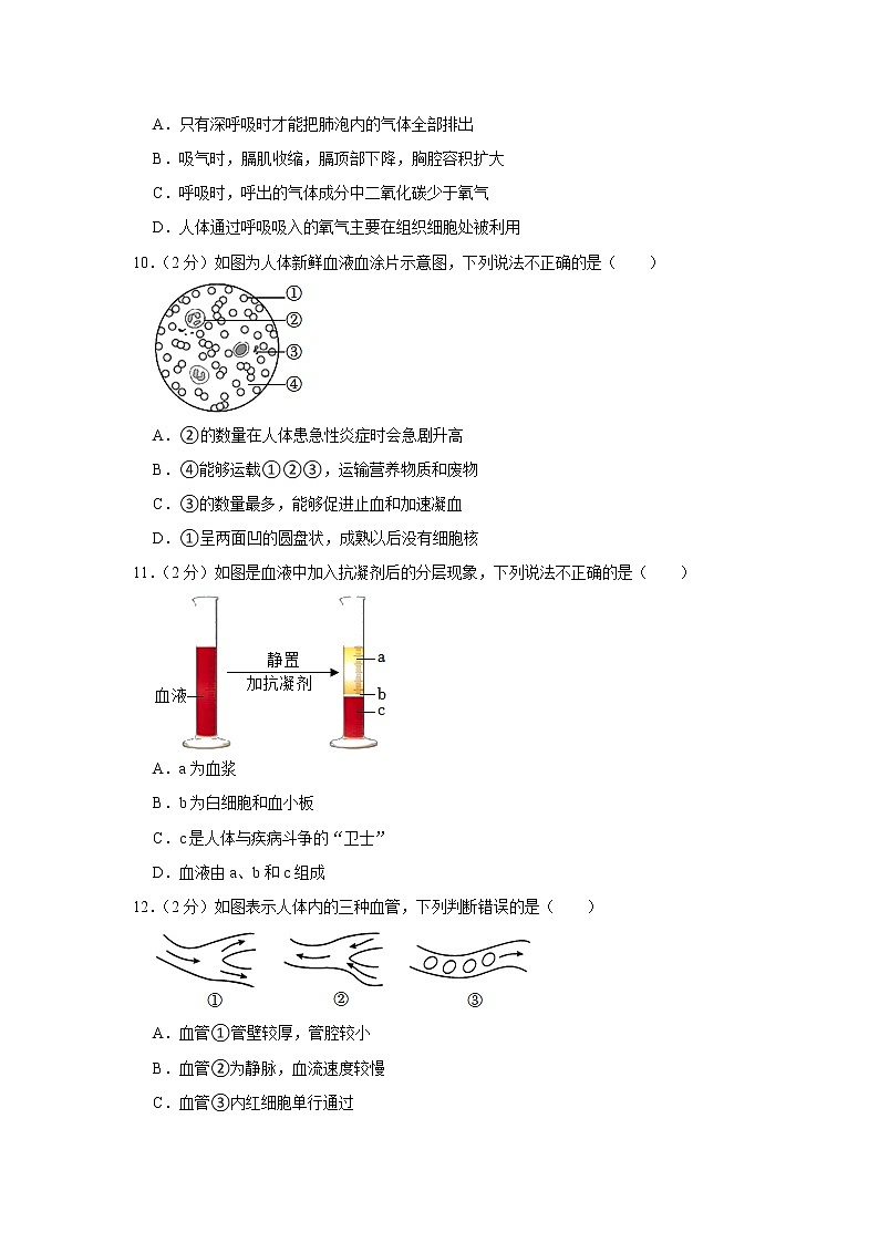陕西省西安市长安区2021-2022学年七年级下学期期末生物试卷(word版含答案)03