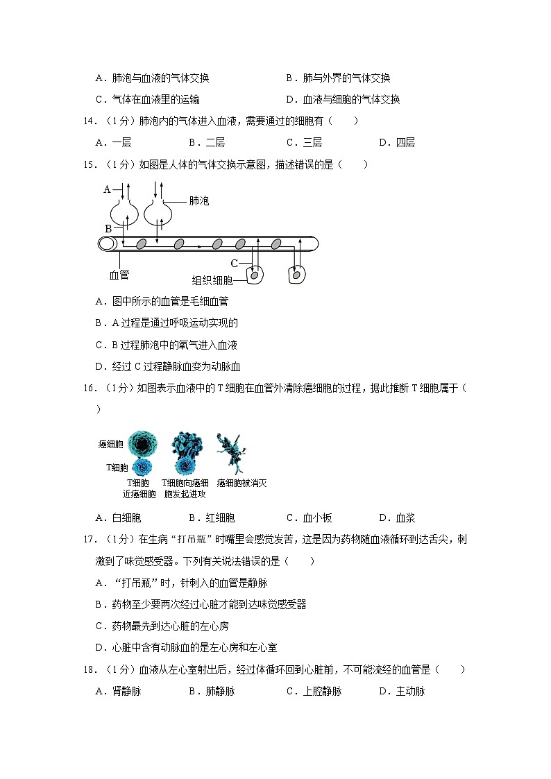 广东省深圳市龙华区2021-2022学年七年级下学期期末生物试卷(word版含答案)第3页