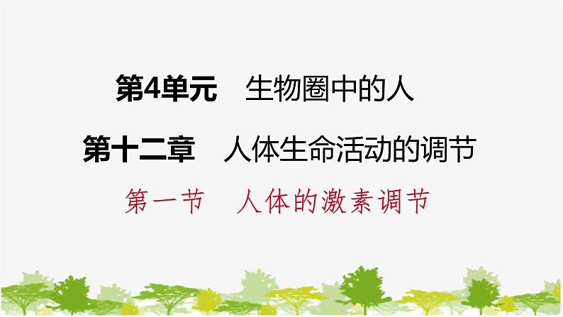 苏教版七年级生物下册 第十二章 第一节　人体的激素调节课件第1页