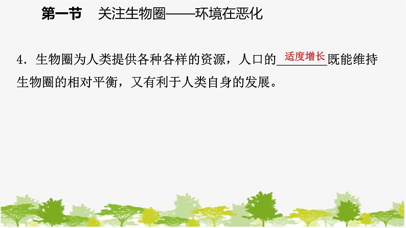 苏教版七年级生物下册 第十三章 第一节　关注生物圈——环境在恶化课件05