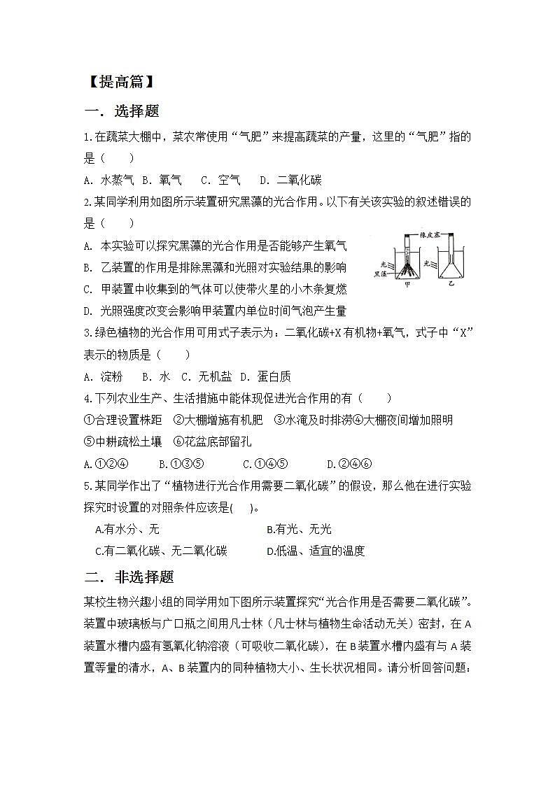 【核心素养目标】人教版 (新课标)初中生物七年级上册3.5.1《光合作用吸收二氧化碳释放氧气》课件+教案+同步分层练习（含答案）03
