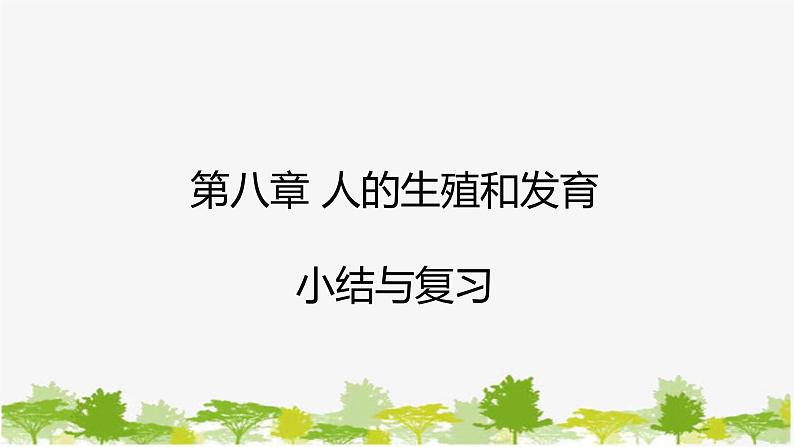 苏教版七年级生物下册 第八章 人的生殖和发育  小结与复习课件01