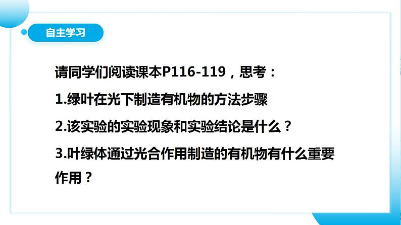 人教版初中生物七年级上册3.4《绿色植物是生物圈中有机物的制造者》课件第5页