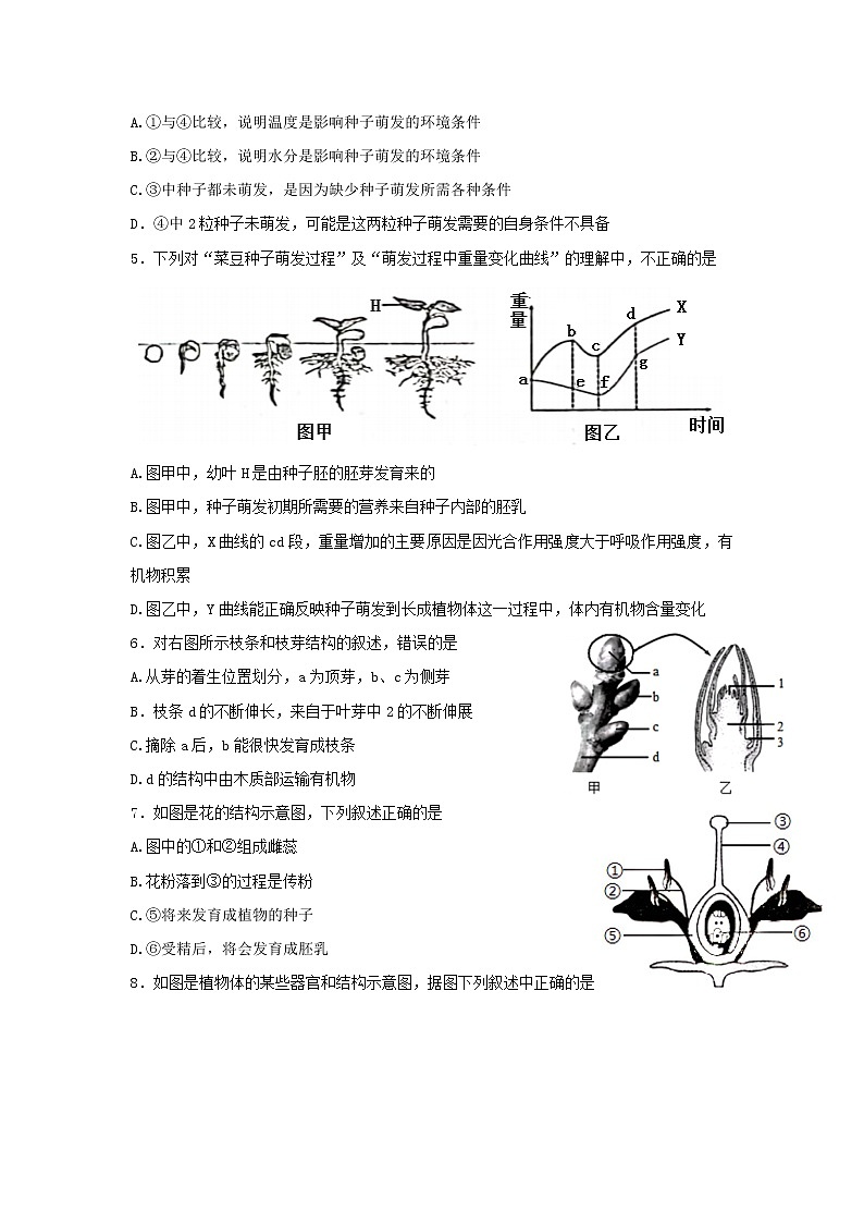 山东省泰安市东平县（五四制）2021∽2022学年六年级下学期期末质量检测生物试题(word版含答案)第2页