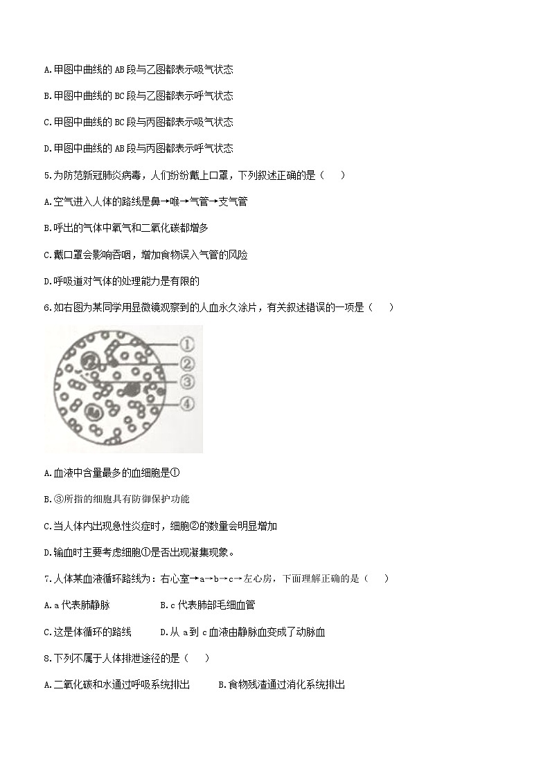 四川省达州市开江县2021-2022学年七年级下学期期末生物试题(word版含答案)第2页