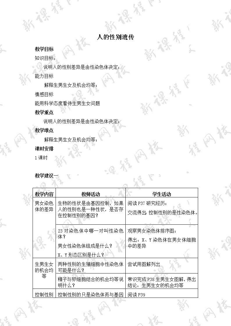 7.2.4《人的性别遗传》教案第1页
