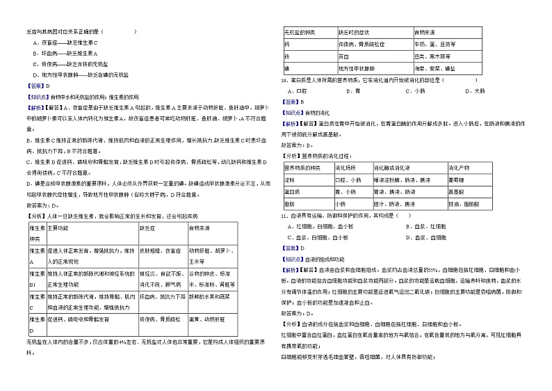 黑龙江省齐齐哈尔2022年市中考生物试卷解析版第3页