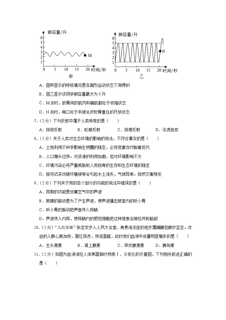 河南省南阳市南召县2021-2022学年七年级下学期期末生物试卷(word版含答案)第2页