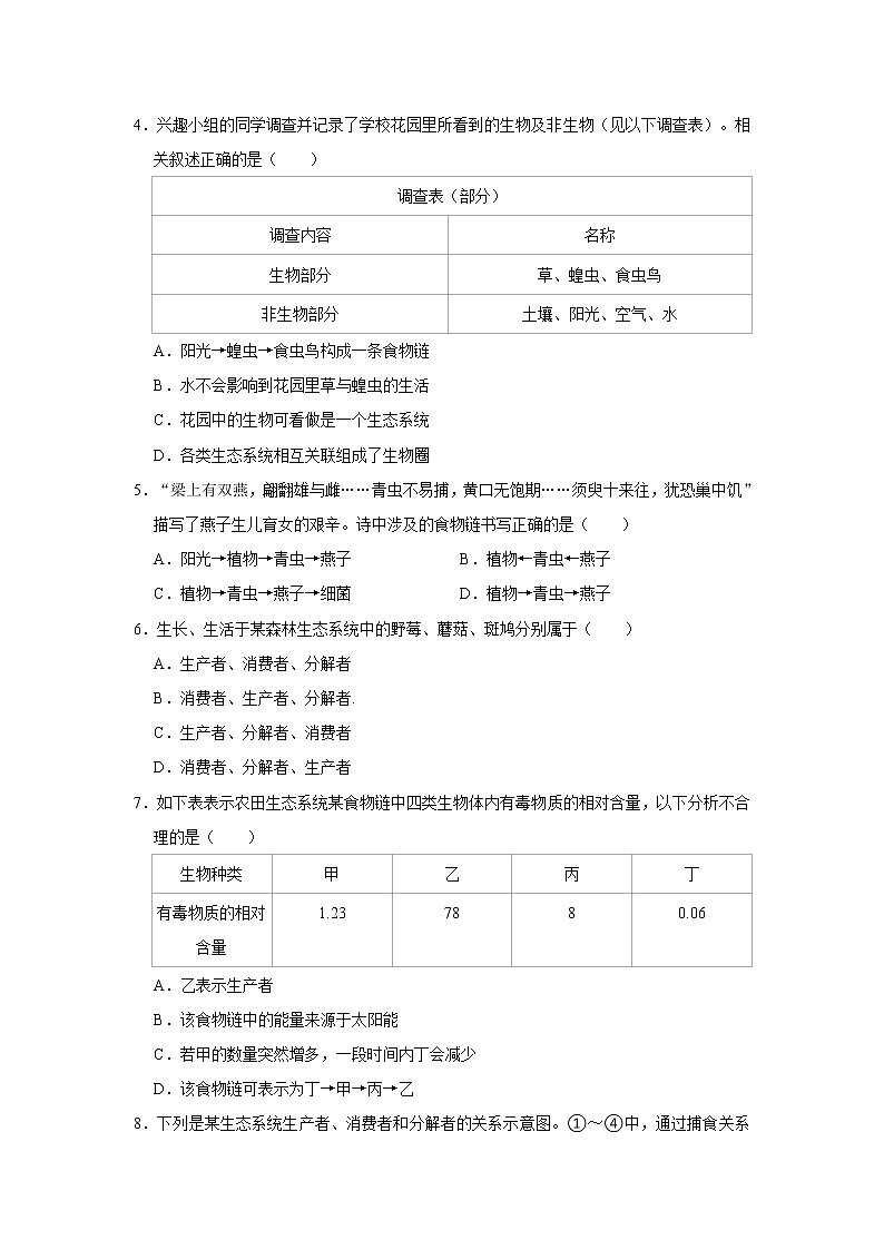 人教新版生物七年级上册《生物与环境组成生态系统》课件+教案+练习02