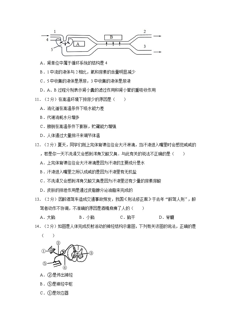 广东省湛江市廉江市2021-2022学年七年级下学期期末生物试卷(word版含答案)03