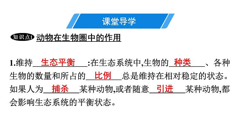 人教版生物八年级上册5.3 动物在生物圈中的作用 课件第4页