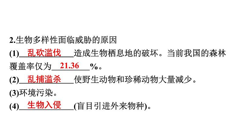 人教版生物八年级上册6.3 保护生物的多样性 课件06