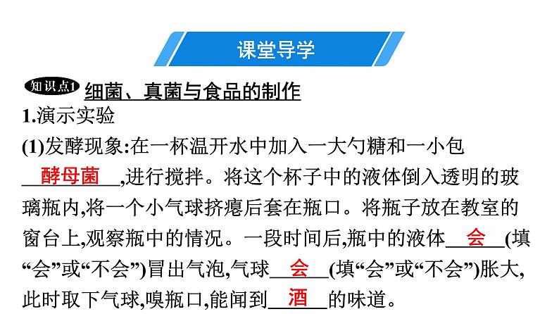 人教版生物八年级上册5.4.5 人类对细菌和真菌的利用 课件04