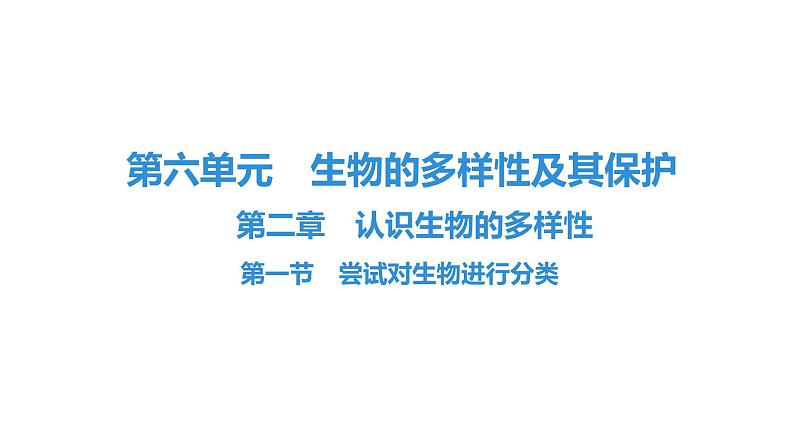 人教版生物八年级上册6.2 认识生物的多样性 课件01