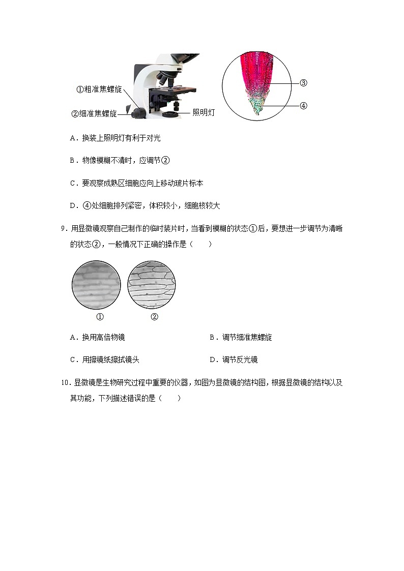 人教新版生物七年级上册《练习使用显微镜》课件+教案+练习03