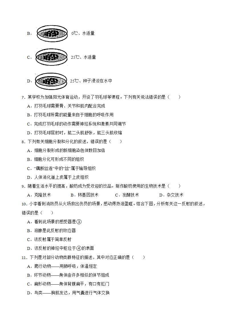 辽宁省盘锦市2022年中考生物试卷及答案第2页