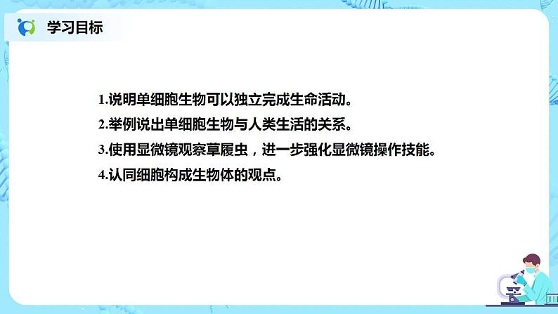 人教新版生物七年级上册《单细胞生物》课件+教案+练习02