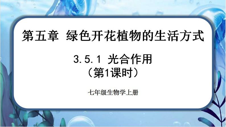 北师大版七上生物3.5.1《光合作用》第1课时 课件+同步练习01