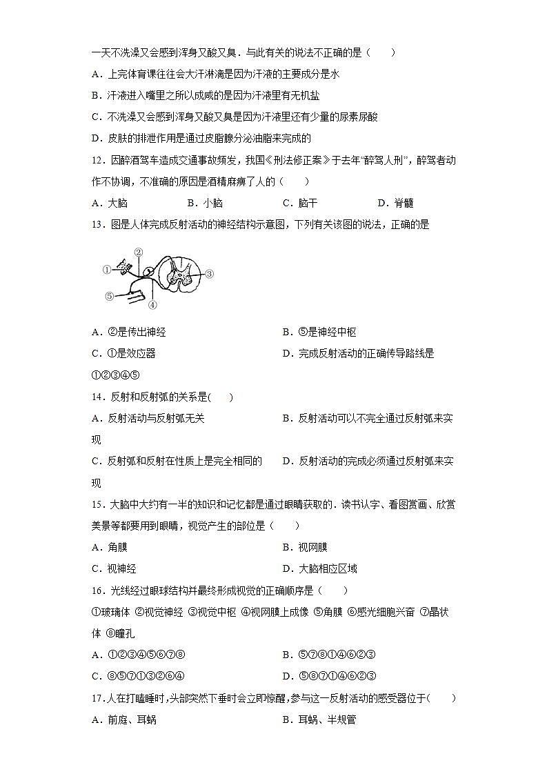 广东省湛江市廉江市2021-2022学年七年级下学期期末生物试题(word版含答案)第3页