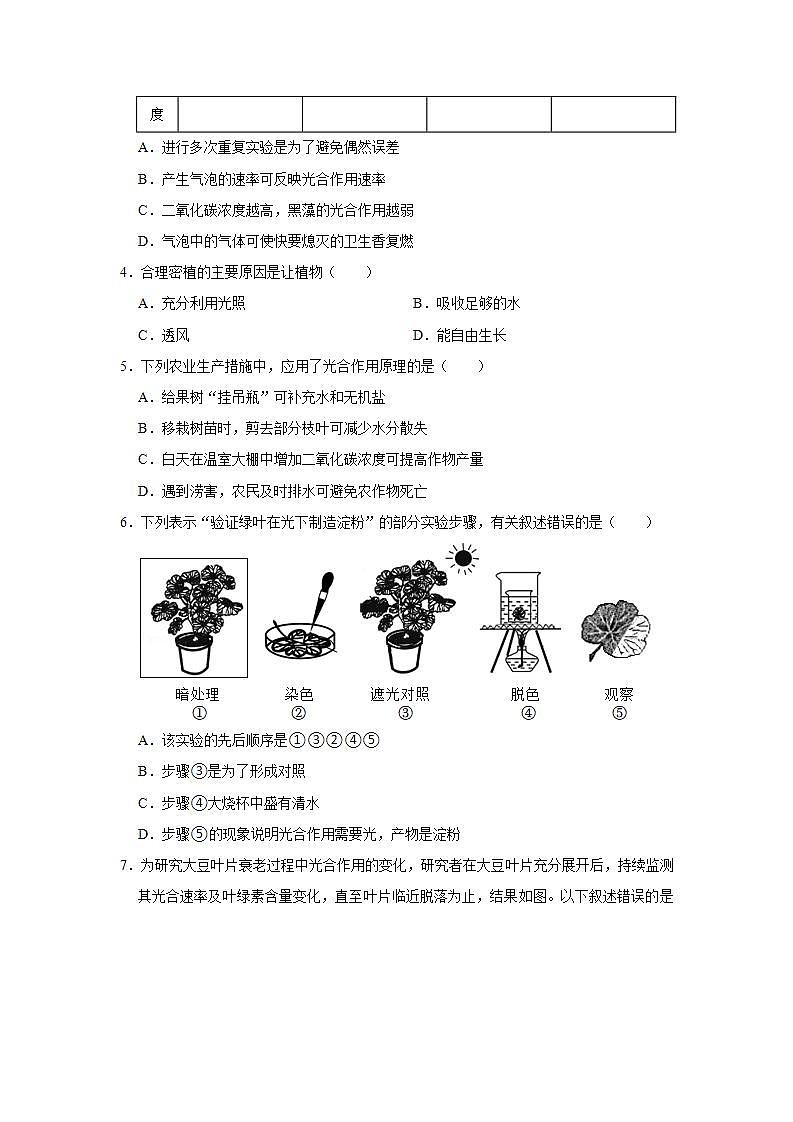 人教新版生物七年级上册《光合作用吸收二氧化碳释放氧气》课件+教案+练习02